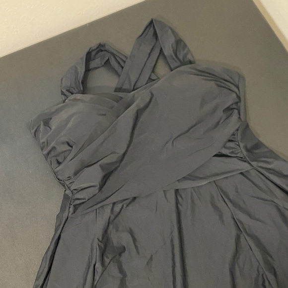 Women’s Black Bathing Suit Swimsuit Swim Dress Skirt One Piece - Picture 5 of 10